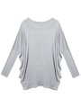 Casual Loose Ultra-wide Long Bat Sleeve Knitted T-shirt