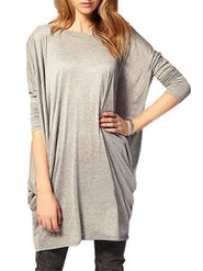 Casual Loose Ultra-wide Long Bat Sleeve Knitted T-shirt