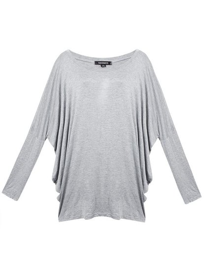 Casual Loose Ultra-wide Long Bat Sleeve Knitted T-shirt