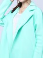 Space Cotton Outerwear Green Long Sleeve Cardigan Coat