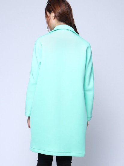 Space Cotton Outerwear Green Long Sleeve Cardigan Coat