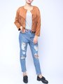 Women Long Sleeve Irregular Tassel Short Jacket Coat